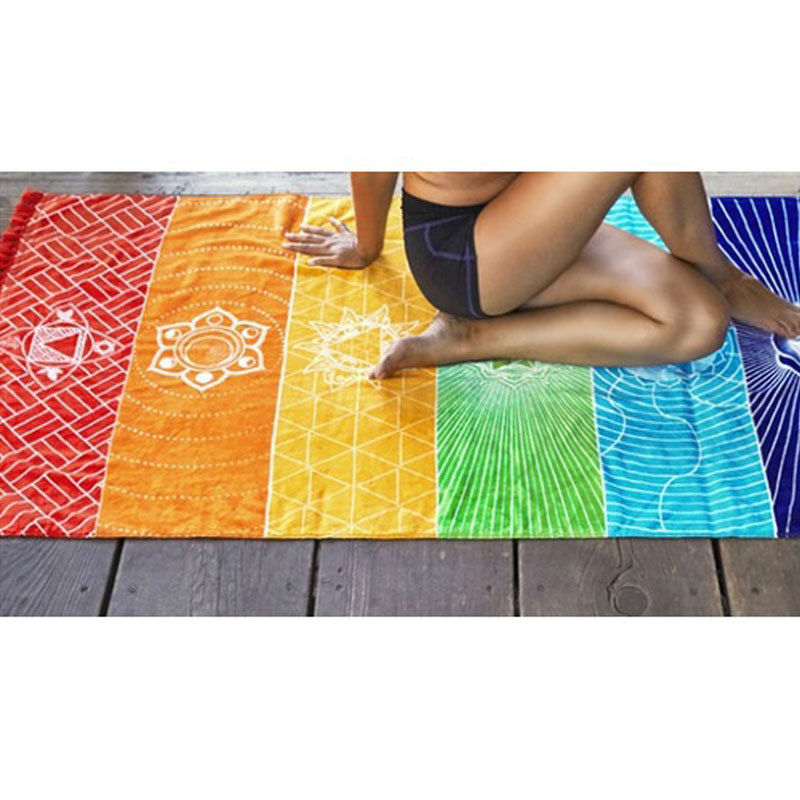 Rainbow Boho Beach Mat