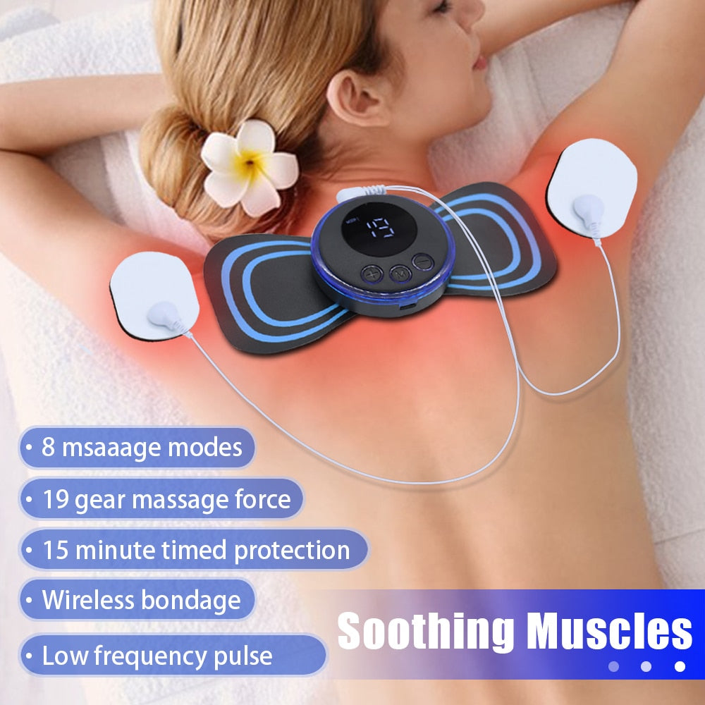 Neck Rechargeable Massager LCD Display EMS Electric Cervical Massage