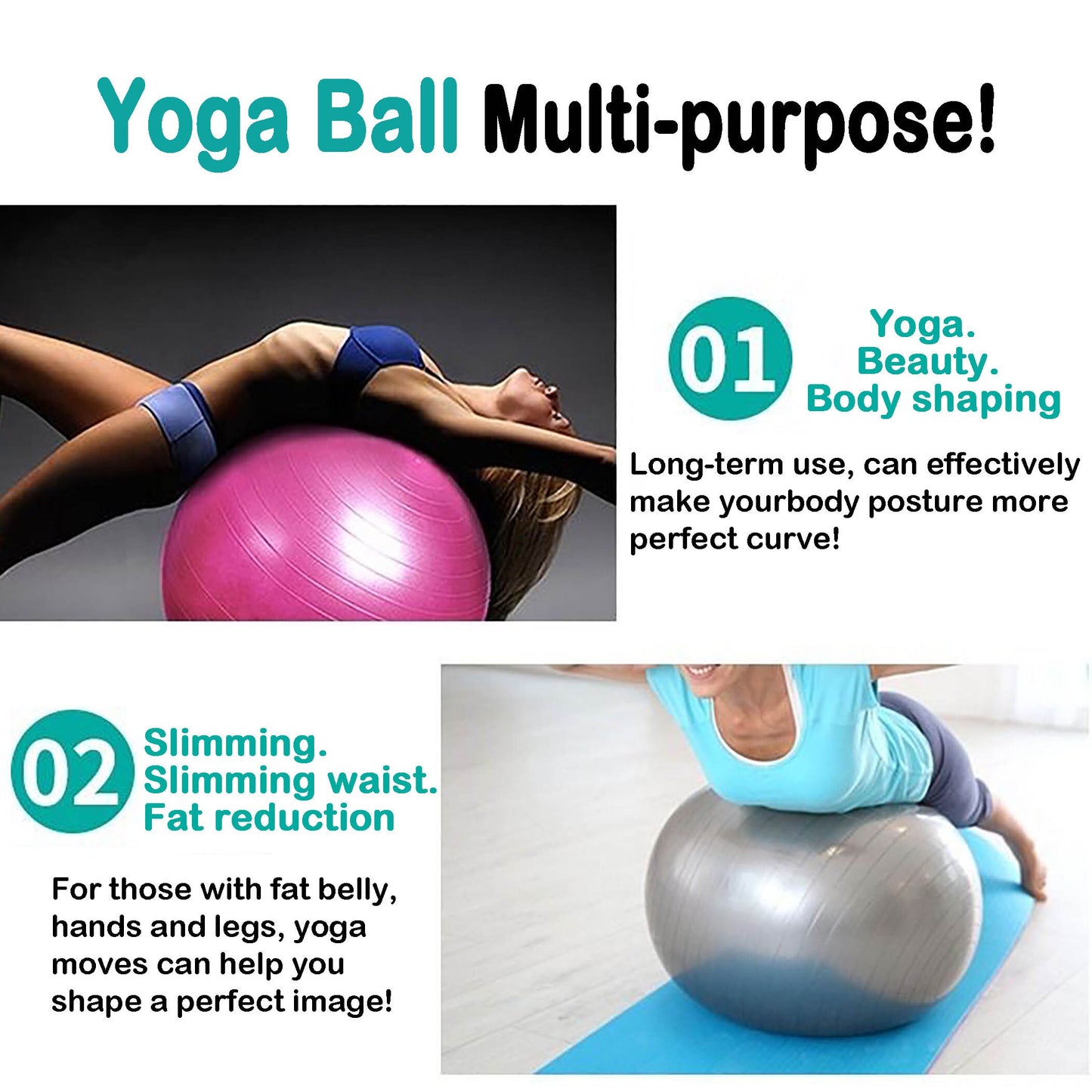 PVC Fitness Yoga Ball Pilates Balance Ball