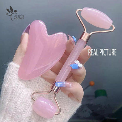 Pink Beeswax Gua Sha Tools Massager For Face Facial Skin Care Roller