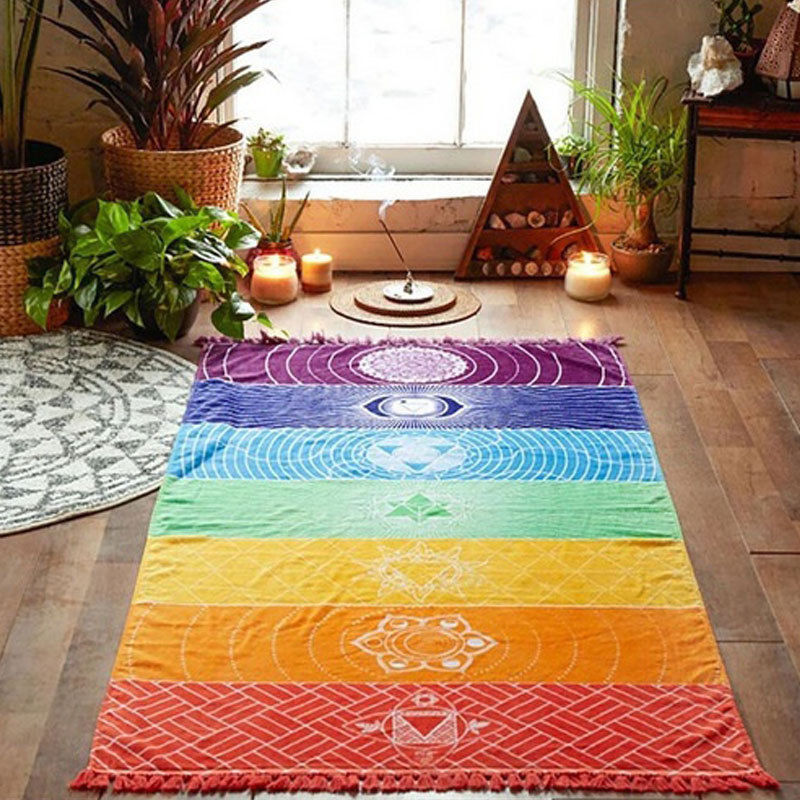 Rainbow Boho Beach Mat